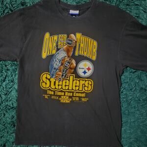 Vintage Reebok Pittsburgh Steelers “One for the Thumb” Tee XL Black